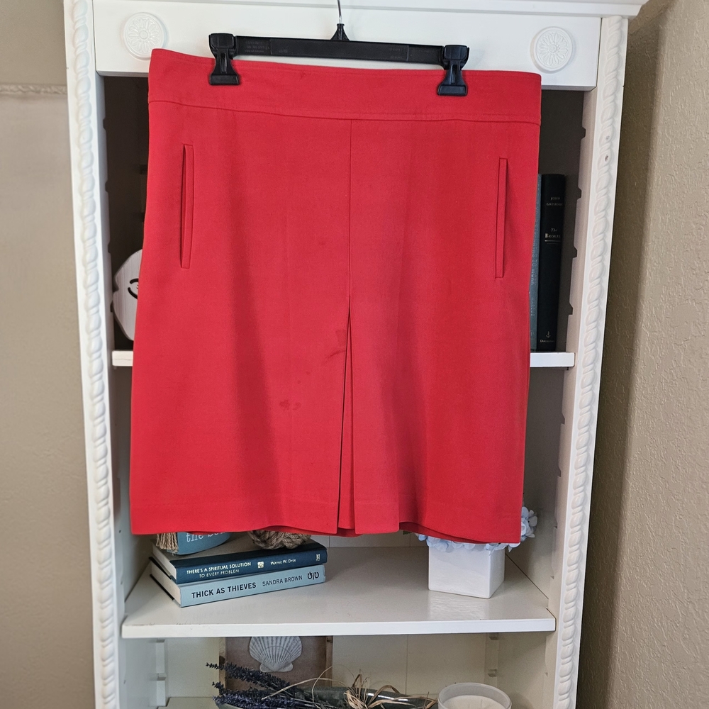 LOFT Red Knee-Length Pencil Skirt for Work
